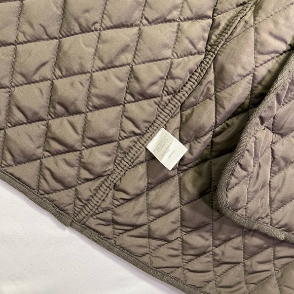 Garnet Hill Women's Quilted Car Coat Chocolate Brown Puffer Jacket - 8 - Picture 7 of 8